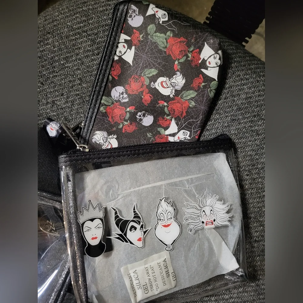 NWT Clear Disney Villains Makeup Bags Bundle